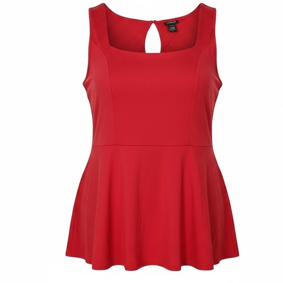 torrid Tops - Torrid Red Sexy Pinup Peplum Sweetheart Neckline Sleeveless Top Size 3X
